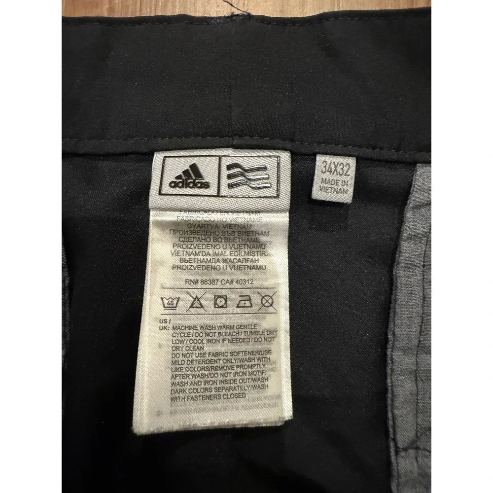 Adidas Golf Pants Mens 34x32 Black Performance DM3081 Straight Leg Trousers